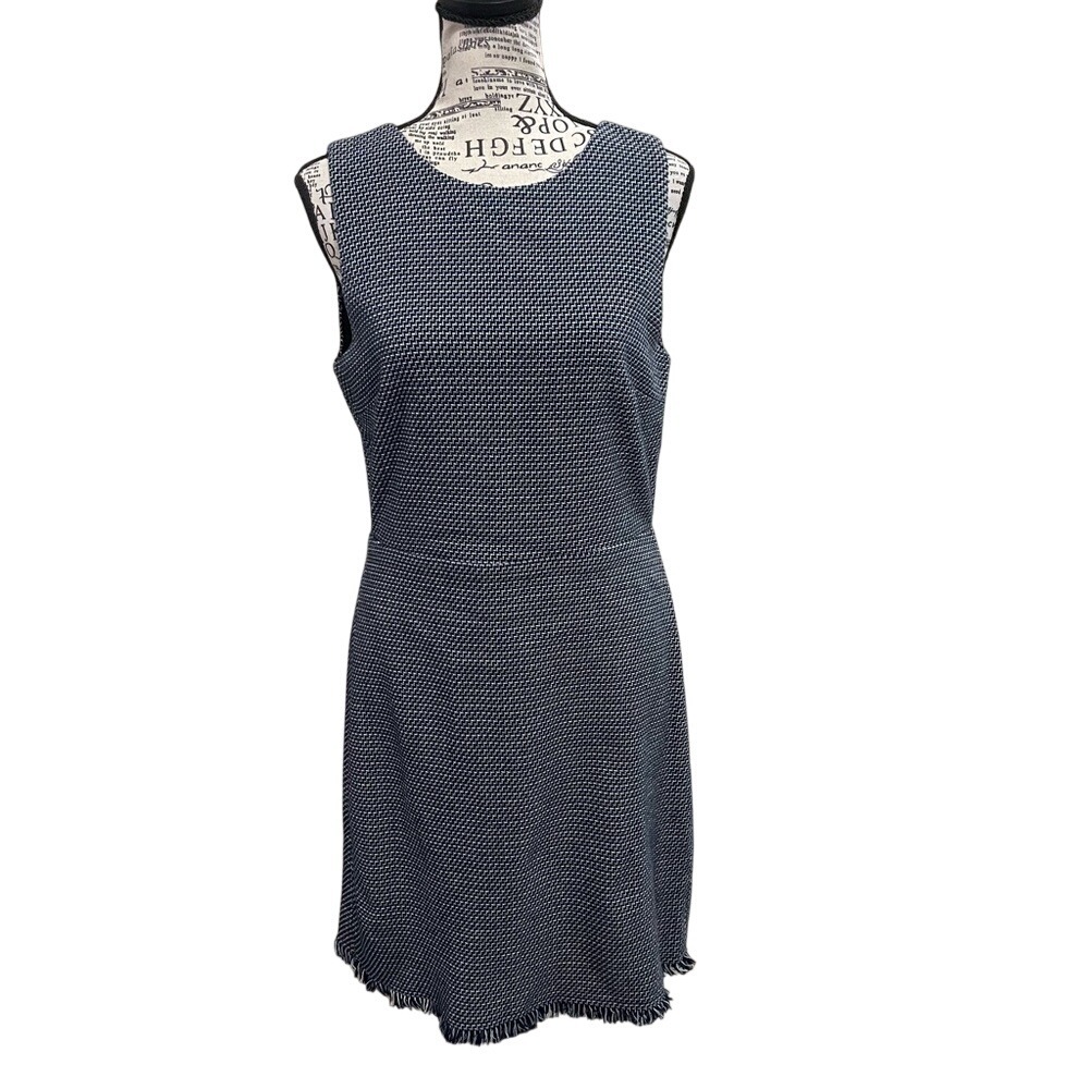 LOFT Blue and White Textured Mini Dress